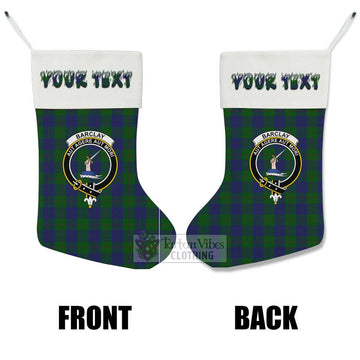 Barclay Tartan Family Crest Christmas Stocking with Personalized Text