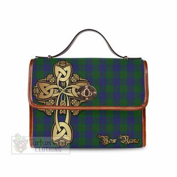 Barclay Tartan Waterproof Canvas Bag Golden Thistle Celtic Cross Style