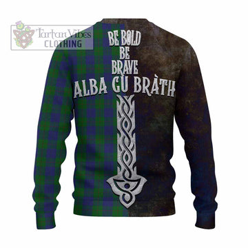 Barclay Tartan Family Crest Knitted Sweater Alba Gu Brath Be Brave Lion Ancient Style - Tartan Vibes Clothing