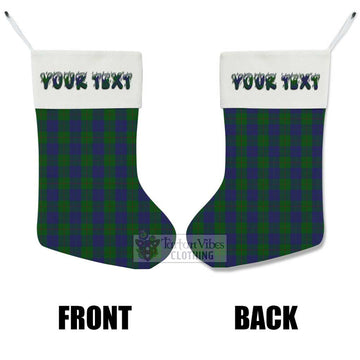 Barclay Tartan Christmas Stocking with Personalized Text