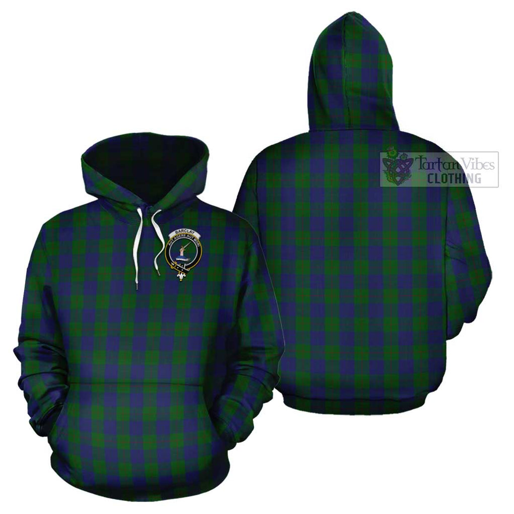 Barclay Tartan Cotton Hoodie with Family Crest Pullover Hoodie - Tartan Vibes Clothing