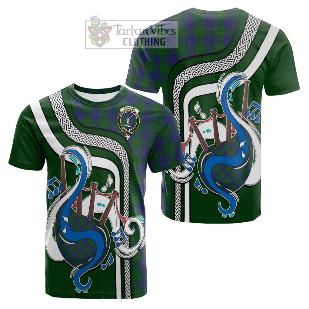 Tartan Vibes Clothing Barclay Tartan Cotton T-shirt with Epic Bagpipe Style