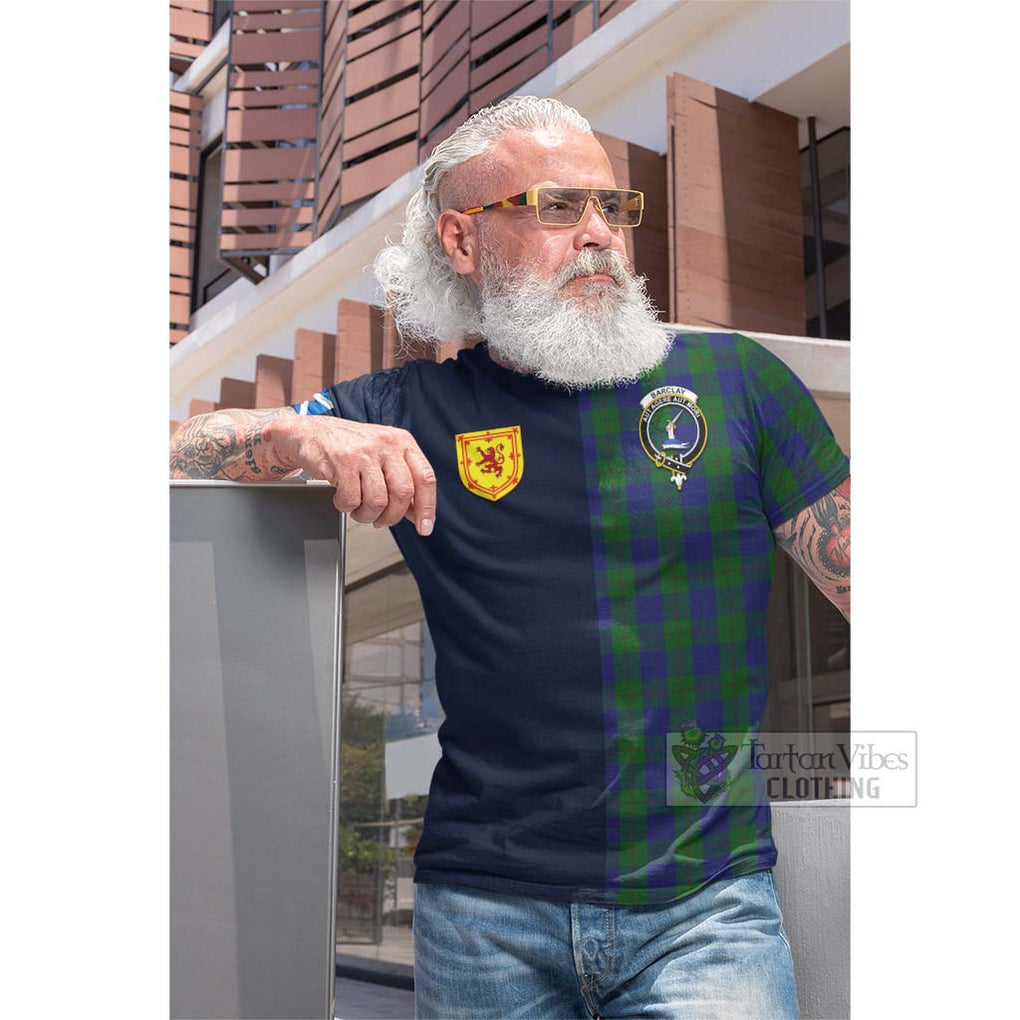 Tartan Vibes Clothing Barclay Tartan Cotton T-shirt with Scottish Lion Royal Arm Half Style