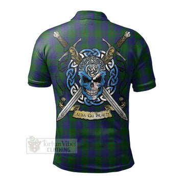 Barclay Tartan Polo Shirt with Family Crest Celtic Skull Style