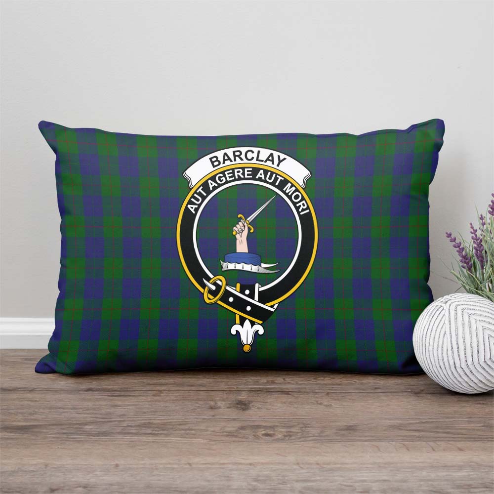 Barclay Tartan Pillow Cover with Family Crest Rectangle Pillow Cover - Tartanvibesclothing