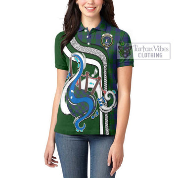 Barclay Tartan Women's Polo Shirt with Epic Bagpipe Style