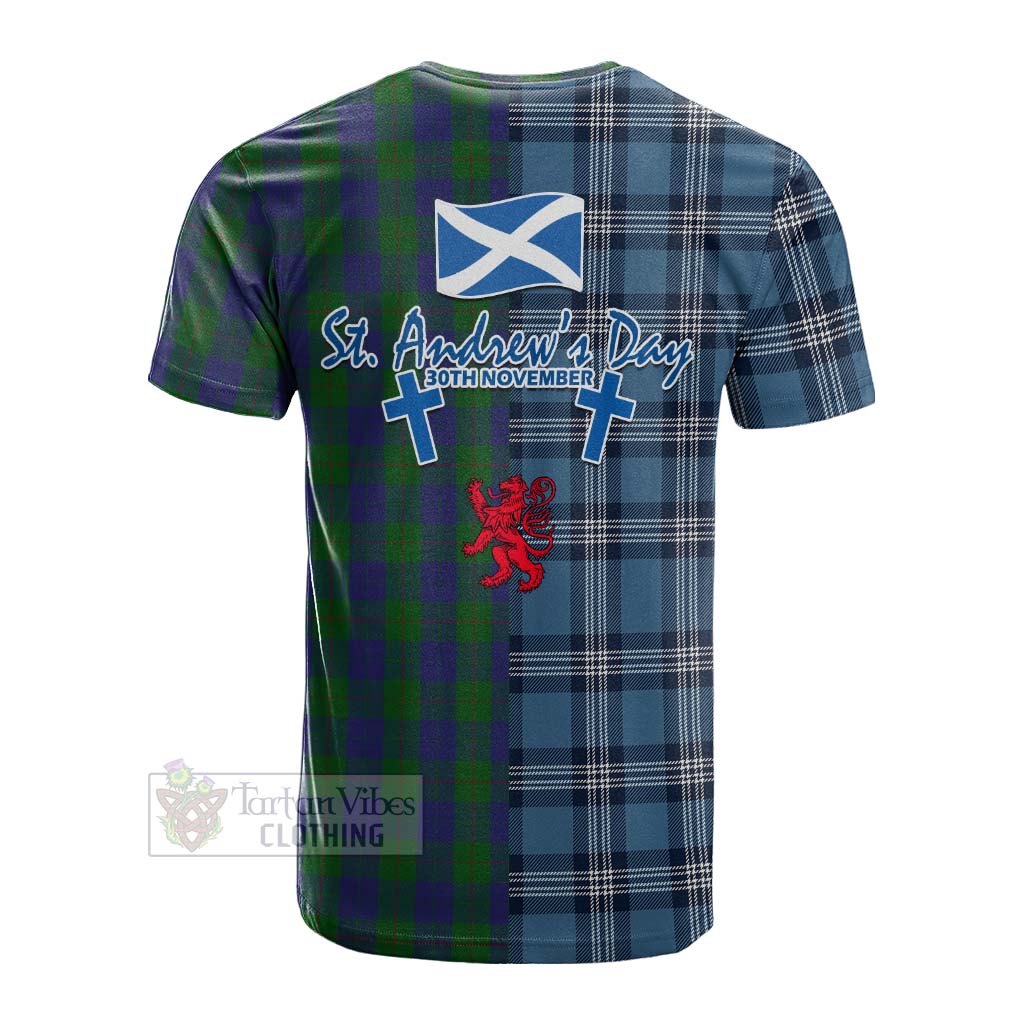 Tartan Vibes Clothing Barclay Tartan Cotton T-shirt Happy St. Andrew's Day Half Tartan Style