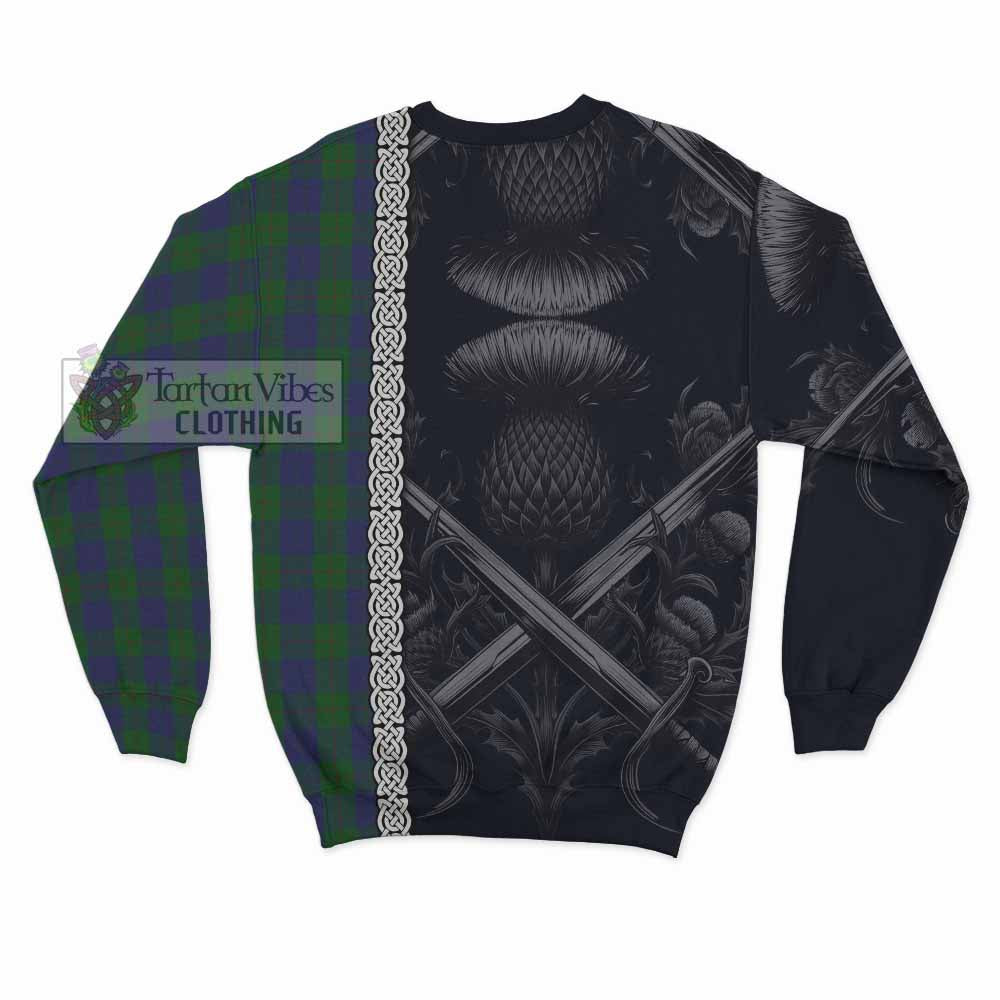 Tartan Vibes Clothing Barclay Tartan Sweatshirt with Family Crest Cross Sword Thistle Celtic Vibes