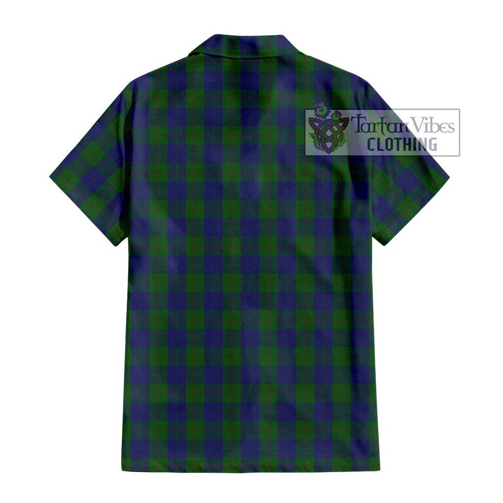 Barclay Tartan Short Sleeve Button Shirt with Family Crest DNA In Me Style - Tartanvibesclothing Shop