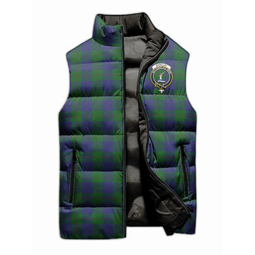 Barclay Tartan Sleeveless Puffer Jacket with Family Crest - Tartan Vibes Clothing
