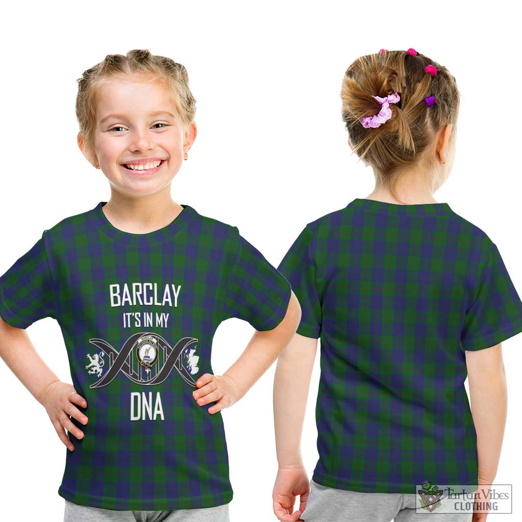 Barclay Tartan Kid T-Shirt with Family Crest DNA In Me Style - Tartanvibesclothing Shop