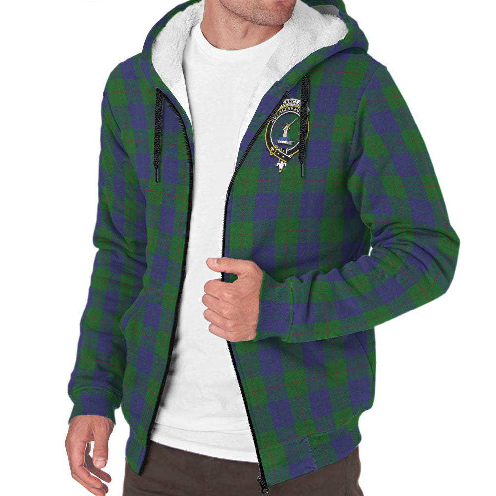 Barclay Tartan Sherpa Hoodie with Family Crest - Tartanvibesclothing