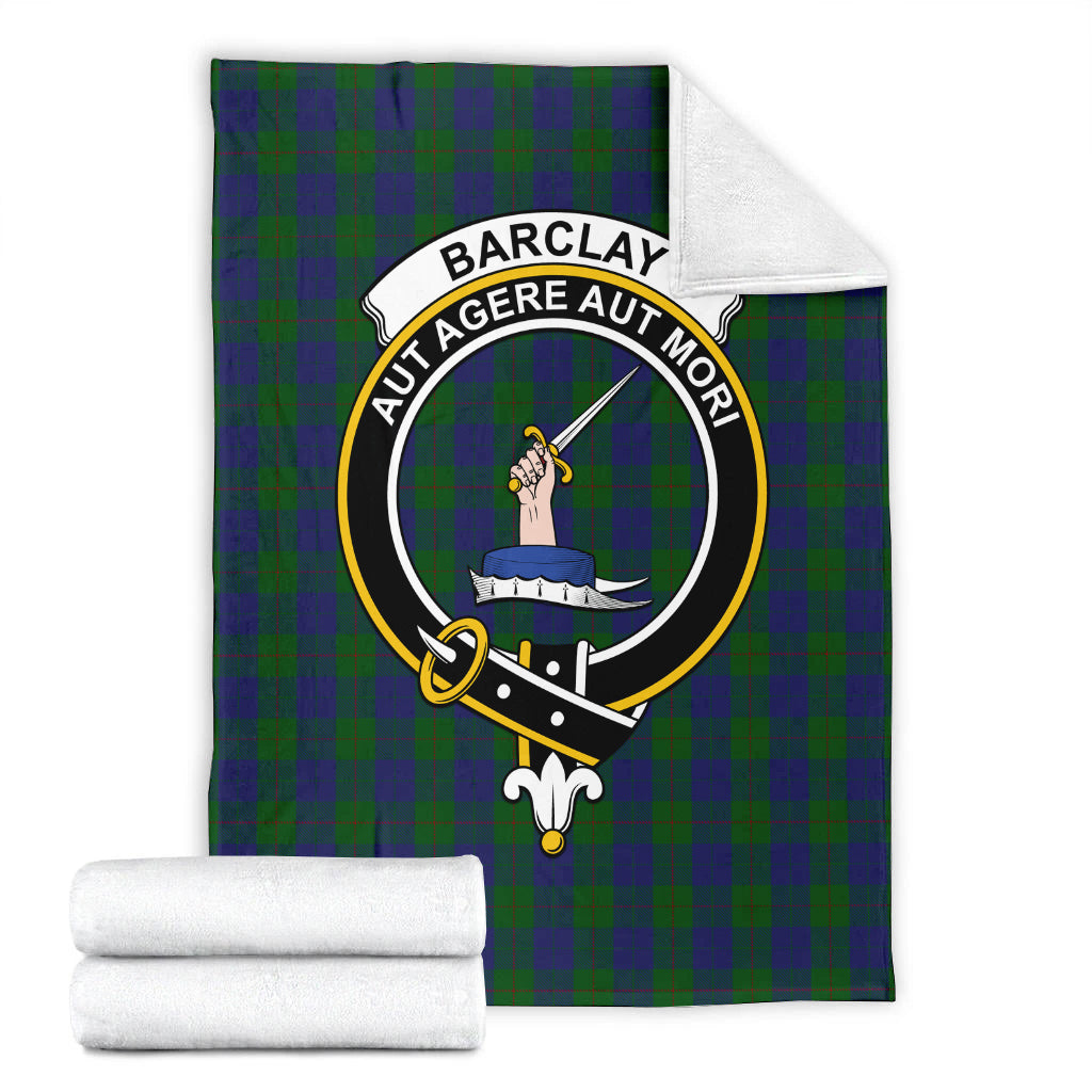 Barclay Tartan Blanket with Family Crest - Tartanvibesclothing