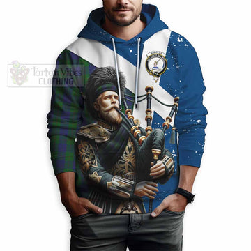 Barclay Tartan Hoodie with Family Crest Scottish Bagpiper Vibes