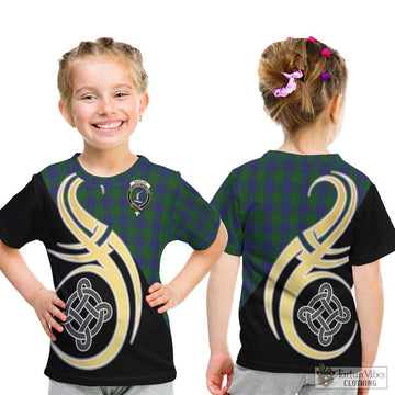 Barclay Tartan Kid T-Shirt with Family Crest and Celtic Symbol Style