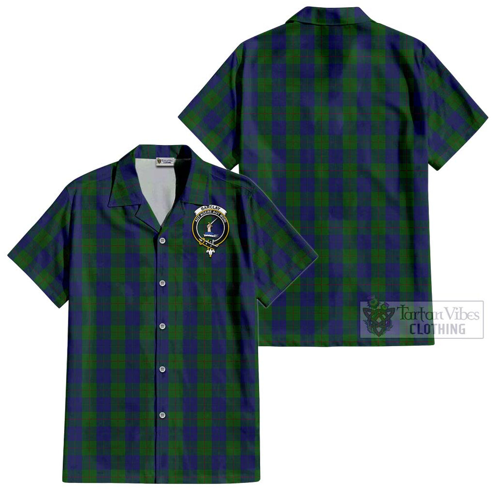 Barclay Tartan Cotton Hawaiian Shirt with Family Crest Kid - Tartan Vibes Clothing