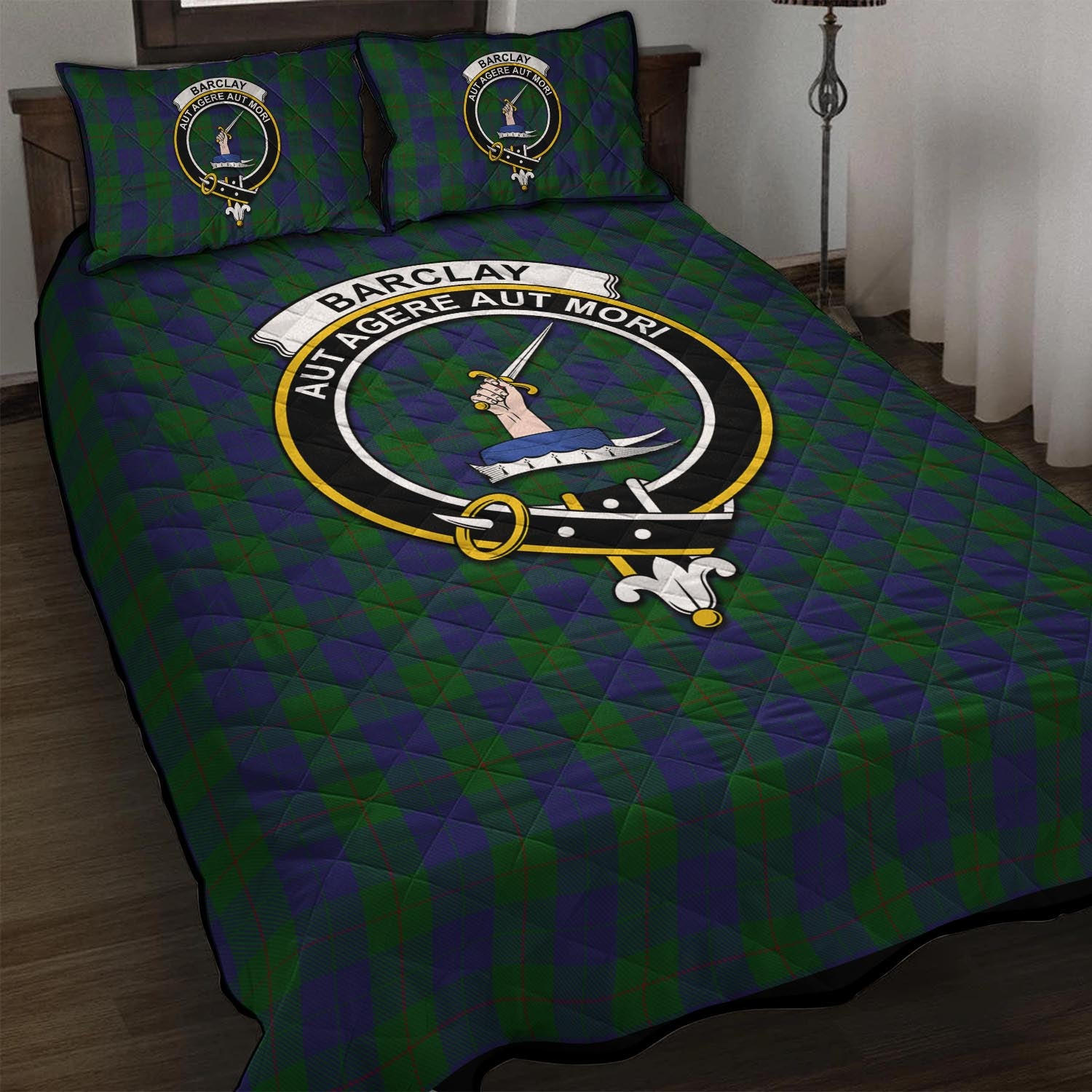 Barclay Tartan Quilt Bed Set with Family Crest - Tartan Vibes Clothing