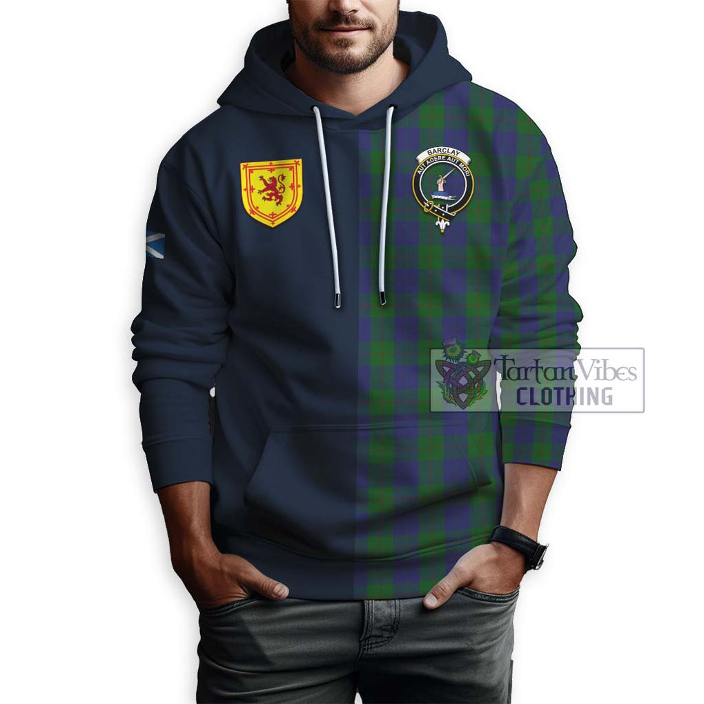 Tartan Vibes Clothing Barclay Tartan Hoodie with Scottish Lion Royal Arm Half Style