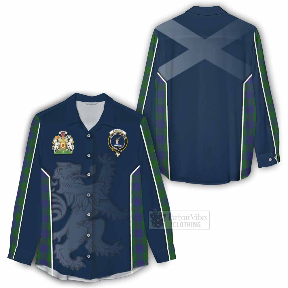 Tartan Vibes Clothing Barclay Tartan Women's Casual Shirt with Family Crest and Lion Rampant Vibes Sport Style