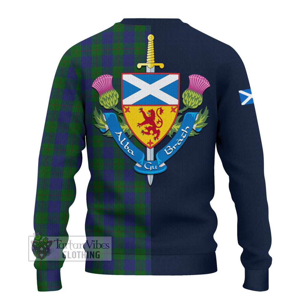 Tartan Vibes Clothing Barclay Tartan Knitted Sweater with Scottish Lion Royal Arm Half Style