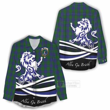 Barclay Tartan Women's Casual Shirt with Alba Gu Brath Regal Lion Emblem