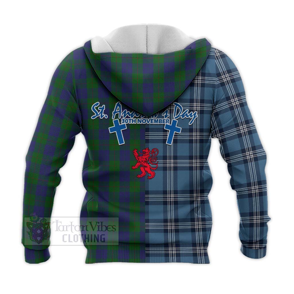 Tartan Vibes Clothing Barclay Tartan Knitted Hoodie Happy St. Andrew's Day Half Tartan Style