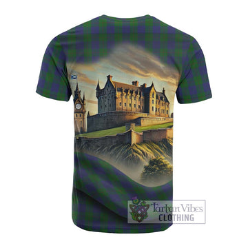 Barclay Tartan Family Crest Cotton T-shirt with Scottish Ancient Castle Style - Tartan Vibes Clothing