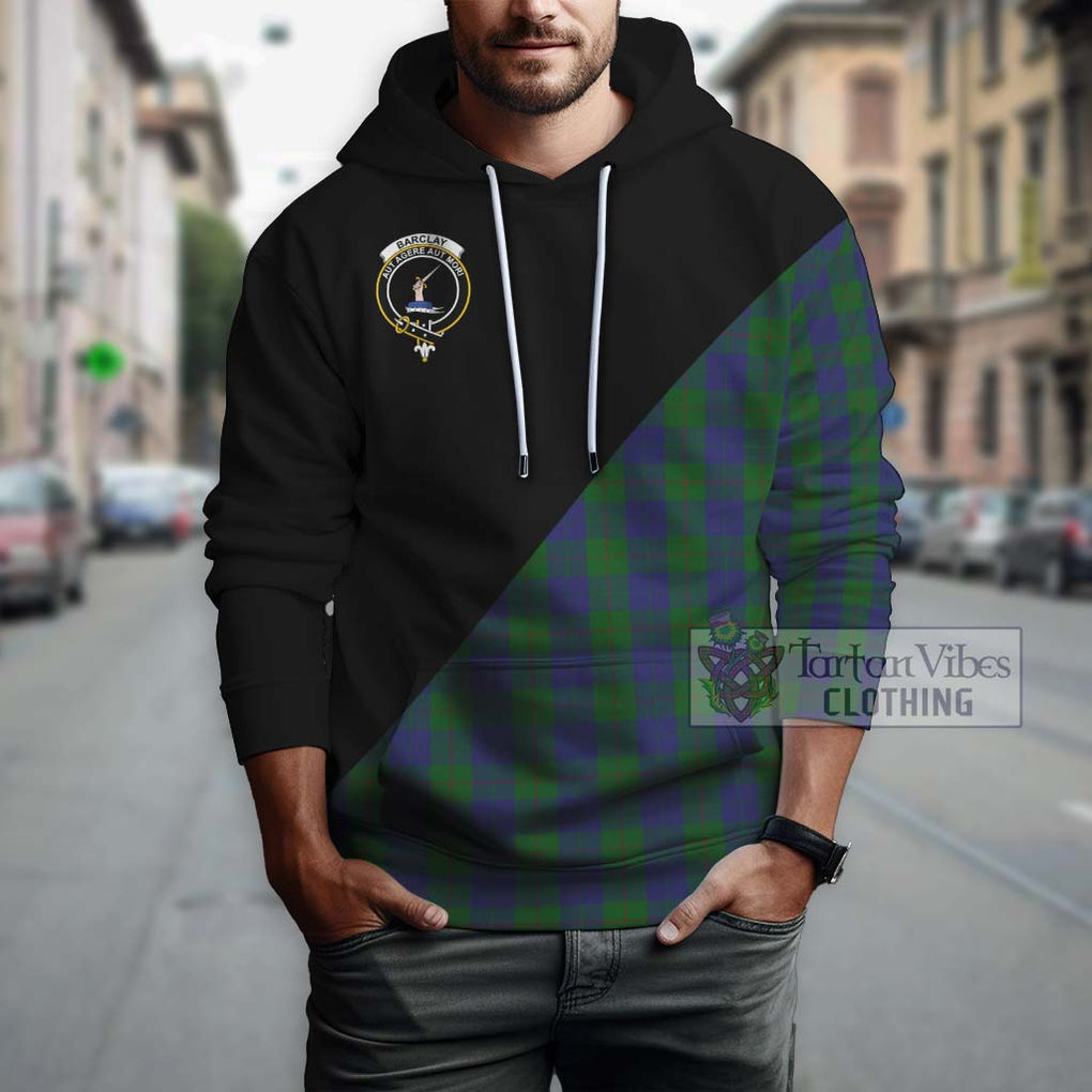 Barclay Tartan Hoodie with Family Crest and Military Logo Style - Tartanvibesclothing Shop