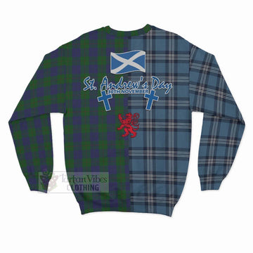 Barclay Tartan Sweatshirt Happy St. Andrew's Day Half Tartan Style