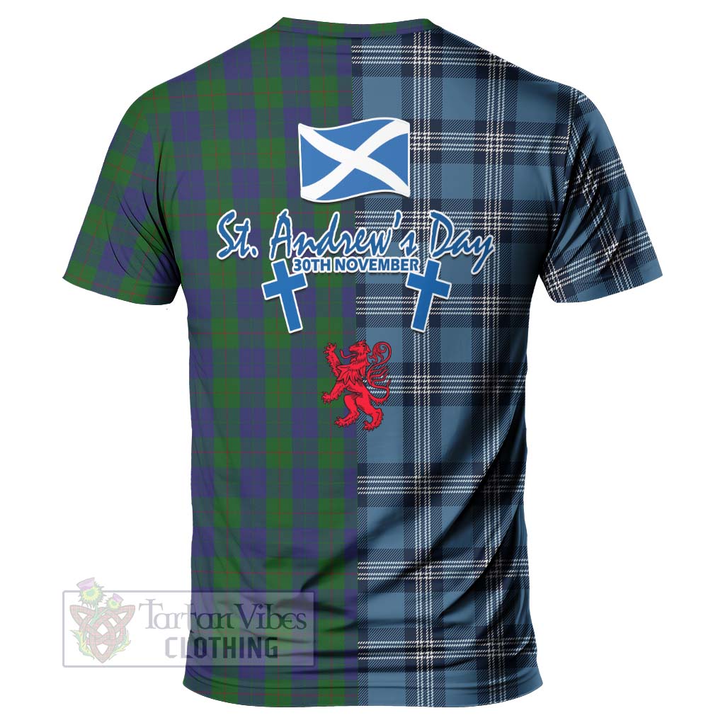 Tartan Vibes Clothing Barclay Tartan T-Shirt Happy St. Andrew's Day Half Tartan Style