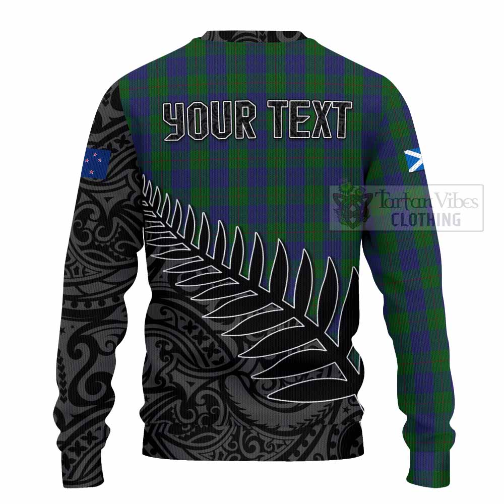 Tartan Vibes Clothing Barclay Crest Tartan Knitted Sweater with New Zealand Silver Fern Half Style