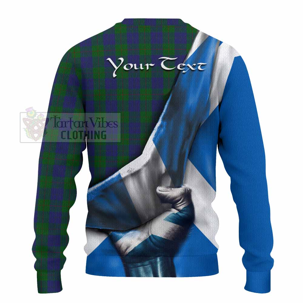 Tartan Vibes Clothing Barclay Tartan Knitted Sweater with Family Crest Scotland Patriotic Style