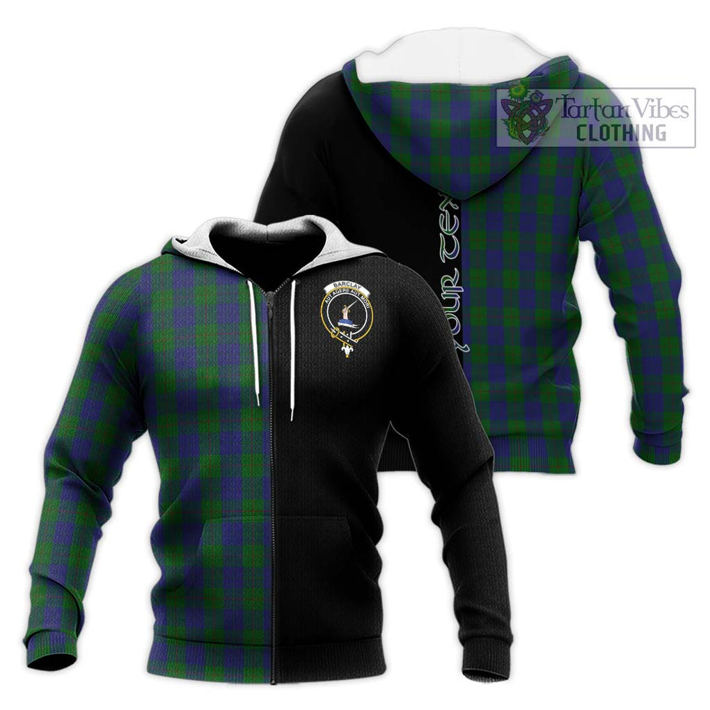 Barclay Tartan Knitted Hoodie with Family Crest and Half Of Me Style Unisex Knitted Zip Hoodie - Tartanvibesclothing Shop