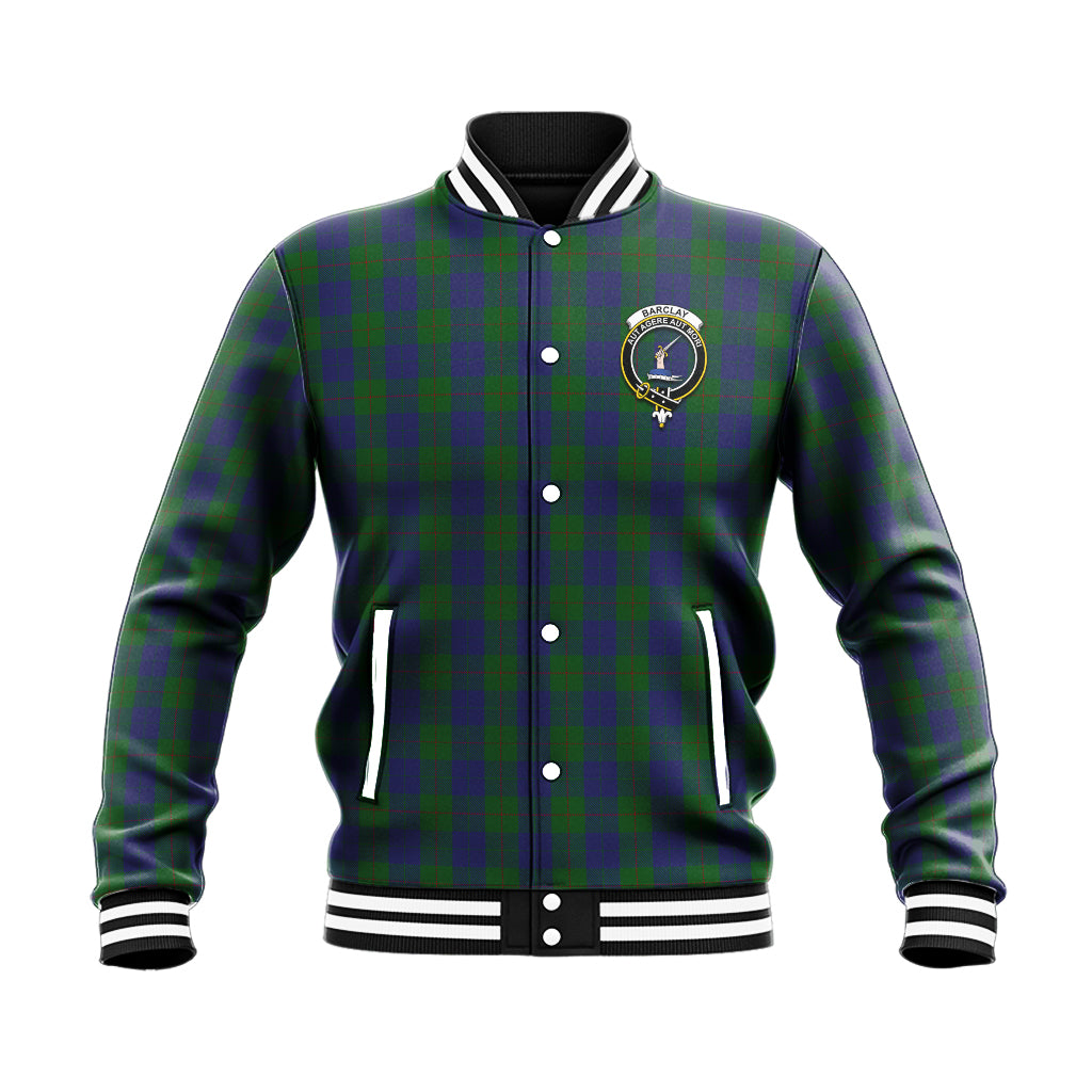 Barclay Tartan Baseball Jacket with Family Crest - Tartanvibesclothing