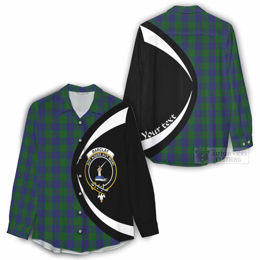 Tartan Vibes Clothing Barclay Tartan Women's Casual Shirt with Family Crest Circle Style