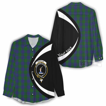 Barclay Tartan Women's Casual Shirt with Family Crest Circle Style