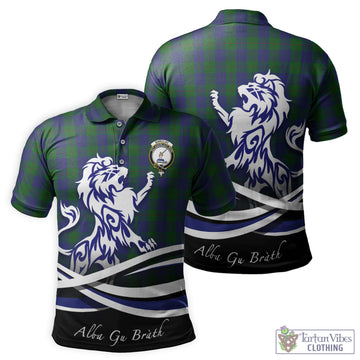 Barclay Tartan Polo Shirt with Alba Gu Brath Regal Lion Emblem