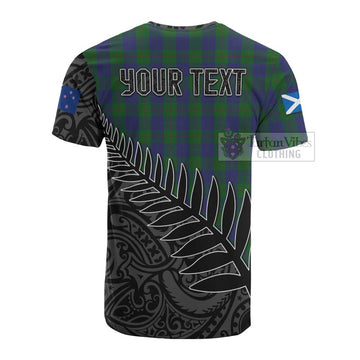 Barclay Crest Tartan Cotton T-shirt with New Zealand Silver Fern Half Style