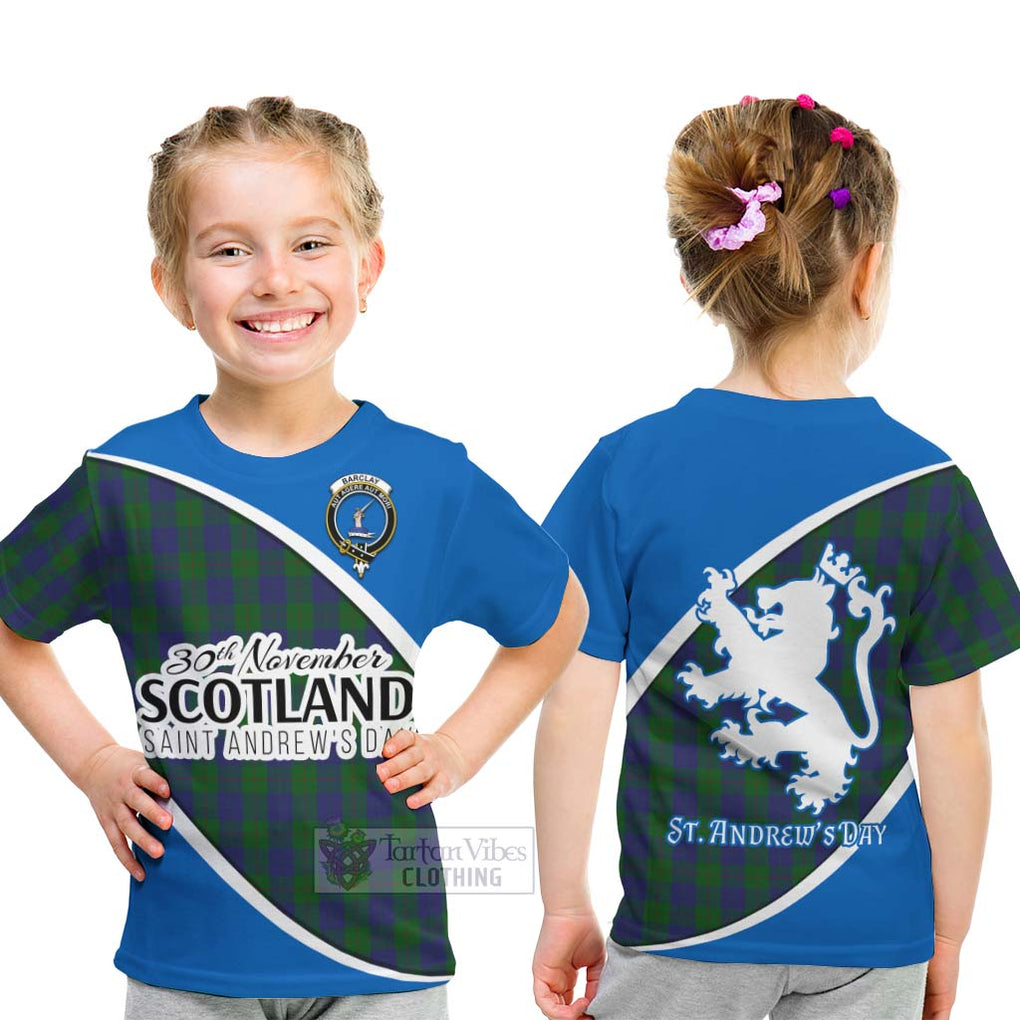 Tartan Vibes Clothing Barclay Family Crest Tartan Kid T-Shirt Celebrate Saint Andrew's Day in Style