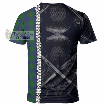 Barclay Tartan T-Shirt with Family Crest Cross Sword Thistle Celtic Vibes