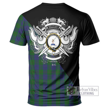 Barclay Tartan T-Shirt with Family Crest and Military Logo Style