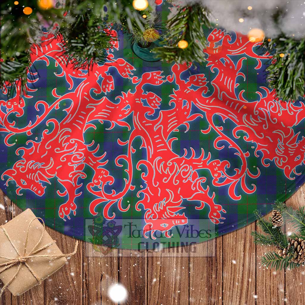 Tartan Vibes Clothing Barclay Tartan Christmas Tree Skirt Lion Rampant Style