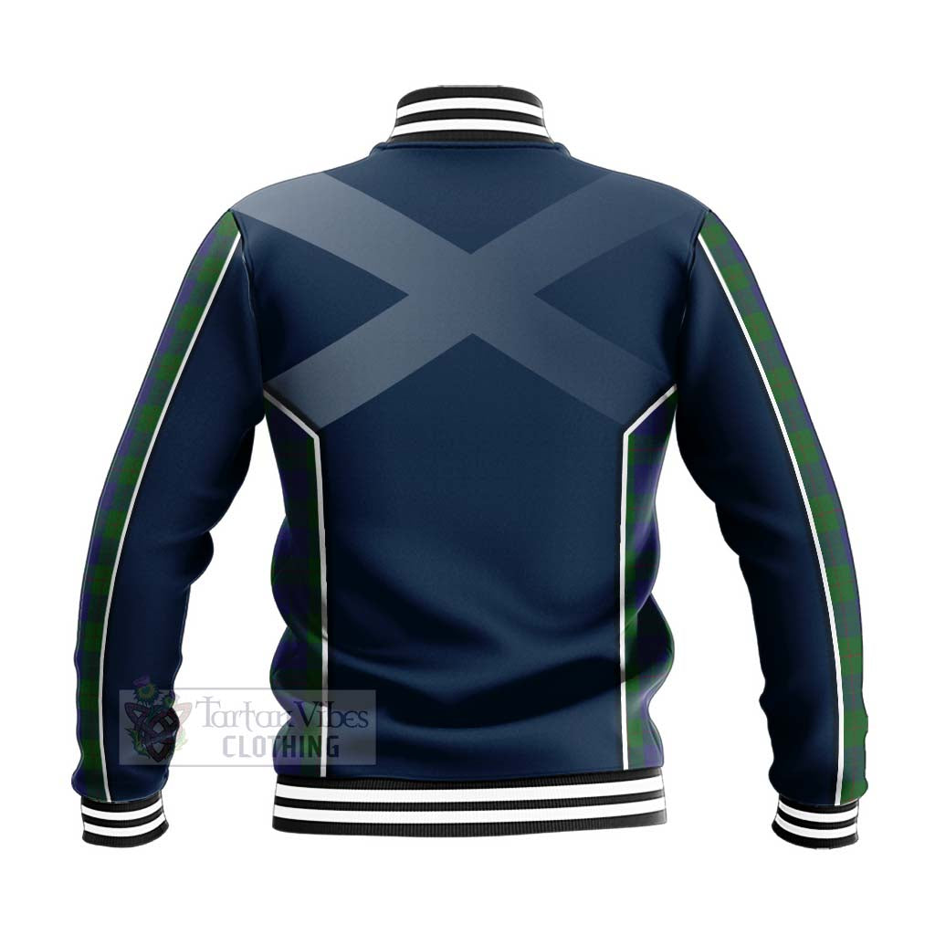 Tartan Vibes Clothing Barclay Tartan Baseball Jacket with Family Crest and Scottish Thistle Vibes Sport Style