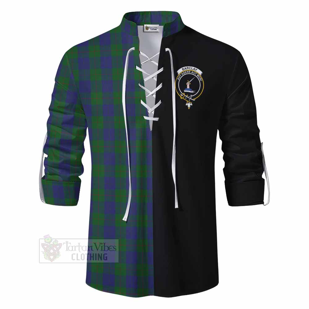 Tartan Vibes Clothing Barclay Tartan Ghillie Kilt Shirt with Family Crest and Half Of Me Style