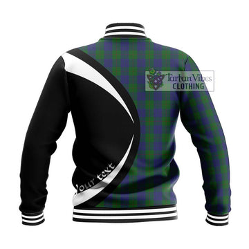 Barclay Tartan Baseball Jacket with Family Crest Circle Style