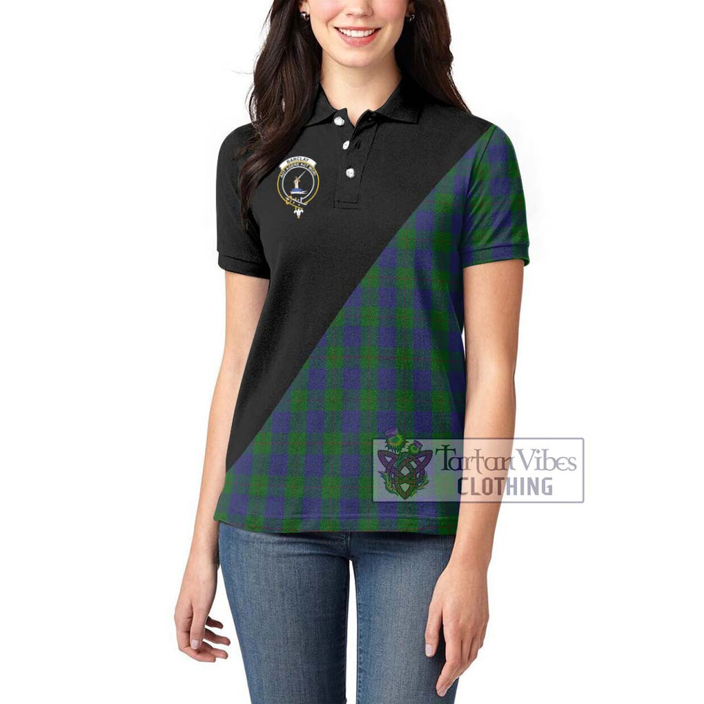 Barclay Tartan Women's Polo Shirt with Family Crest and Military Logo Style - Tartanvibesclothing Shop