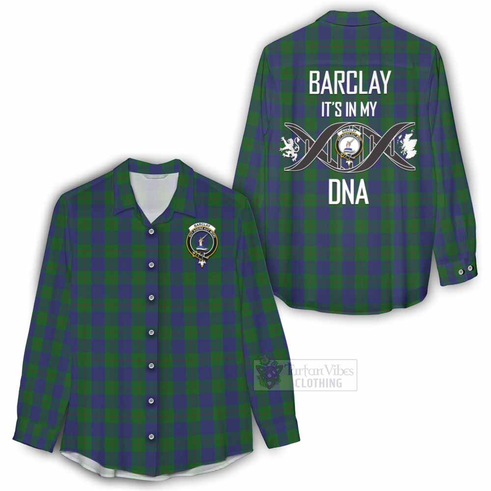 Tartan Vibes Clothing Barclay Tartan Women's Casual Shirt with Family Crest DNA In Me Style