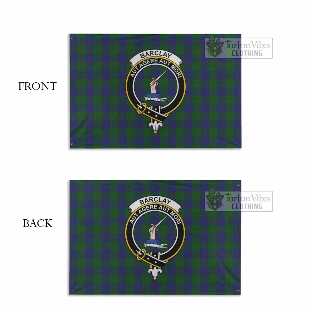 Tartan Vibes Clothing Barclay Tartan House Flag with Family Crest