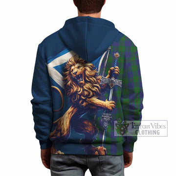 Barclay Tartan Family Crest Hoodie with Scottish Majestic Lion