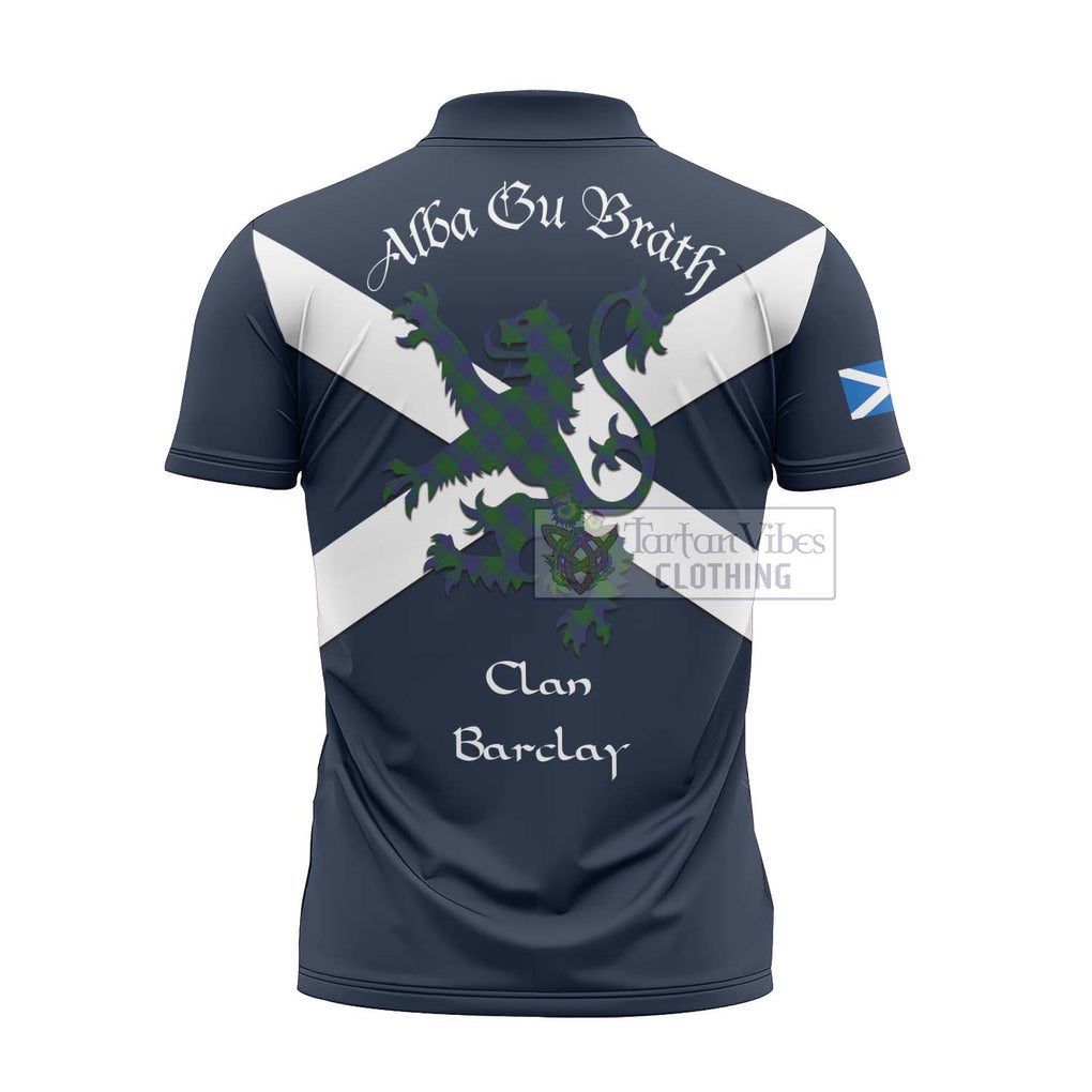 Tartan Vibes Clothing Barclay Tartan Lion Rampant Zipper Polo Shirt – Proudly Display Your Heritage with Alba Gu Brath and Clan Name